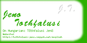 jeno tothfalusi business card